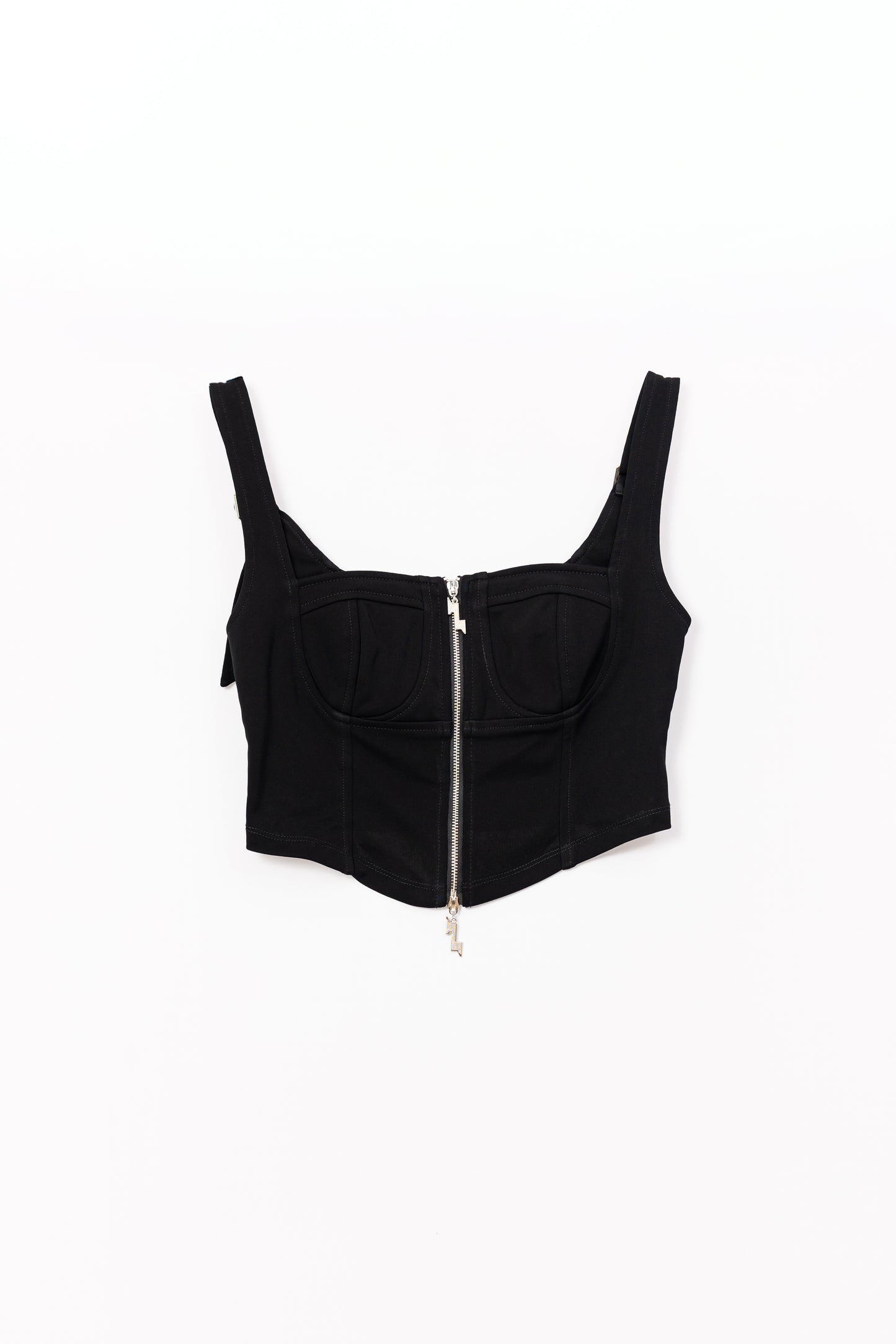 Zip Up Crop Tank Top .
