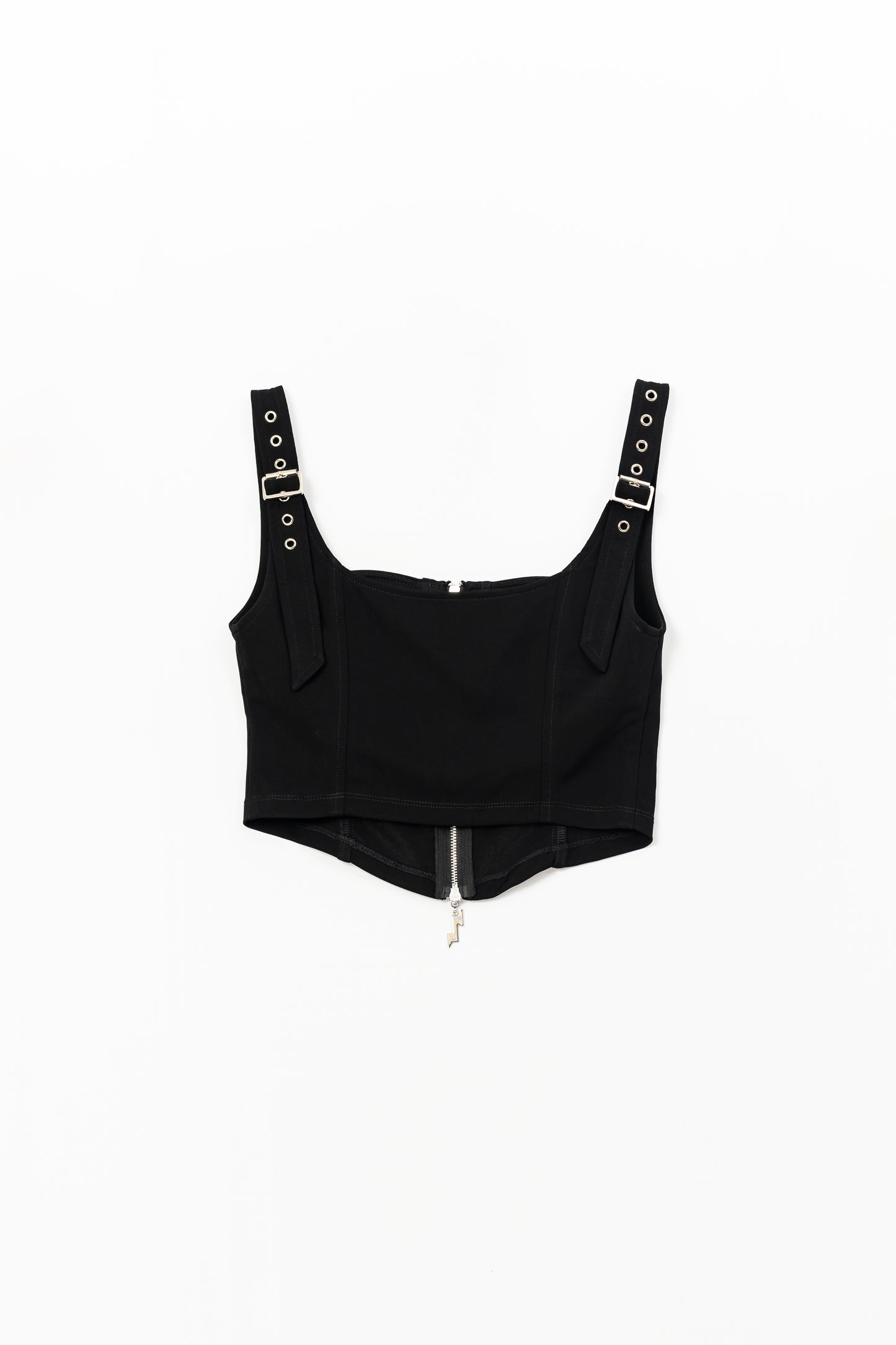 Zip Up Crop Tank Top .