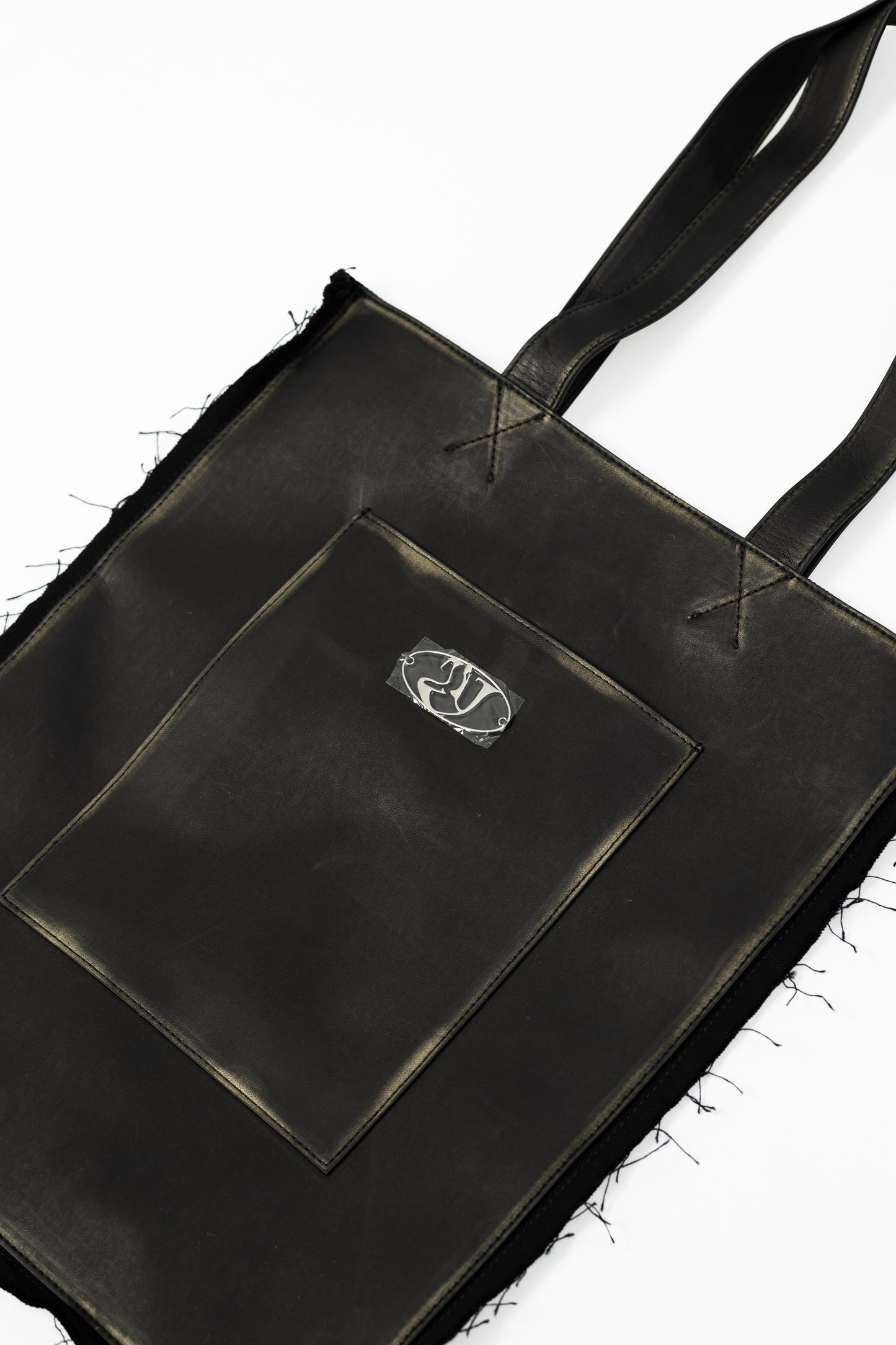Leather Tote Bag .
