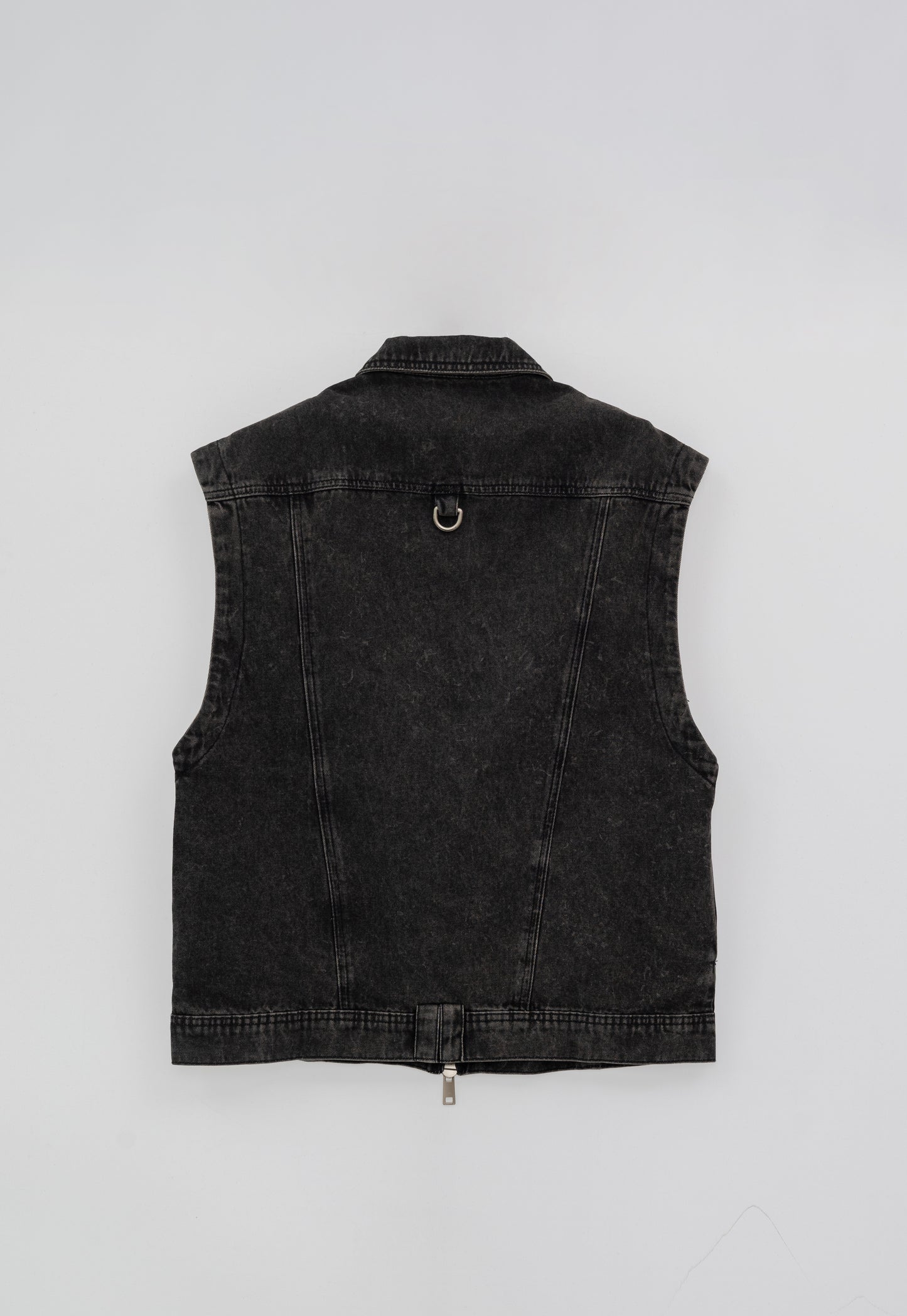 Washed Denim Vest .