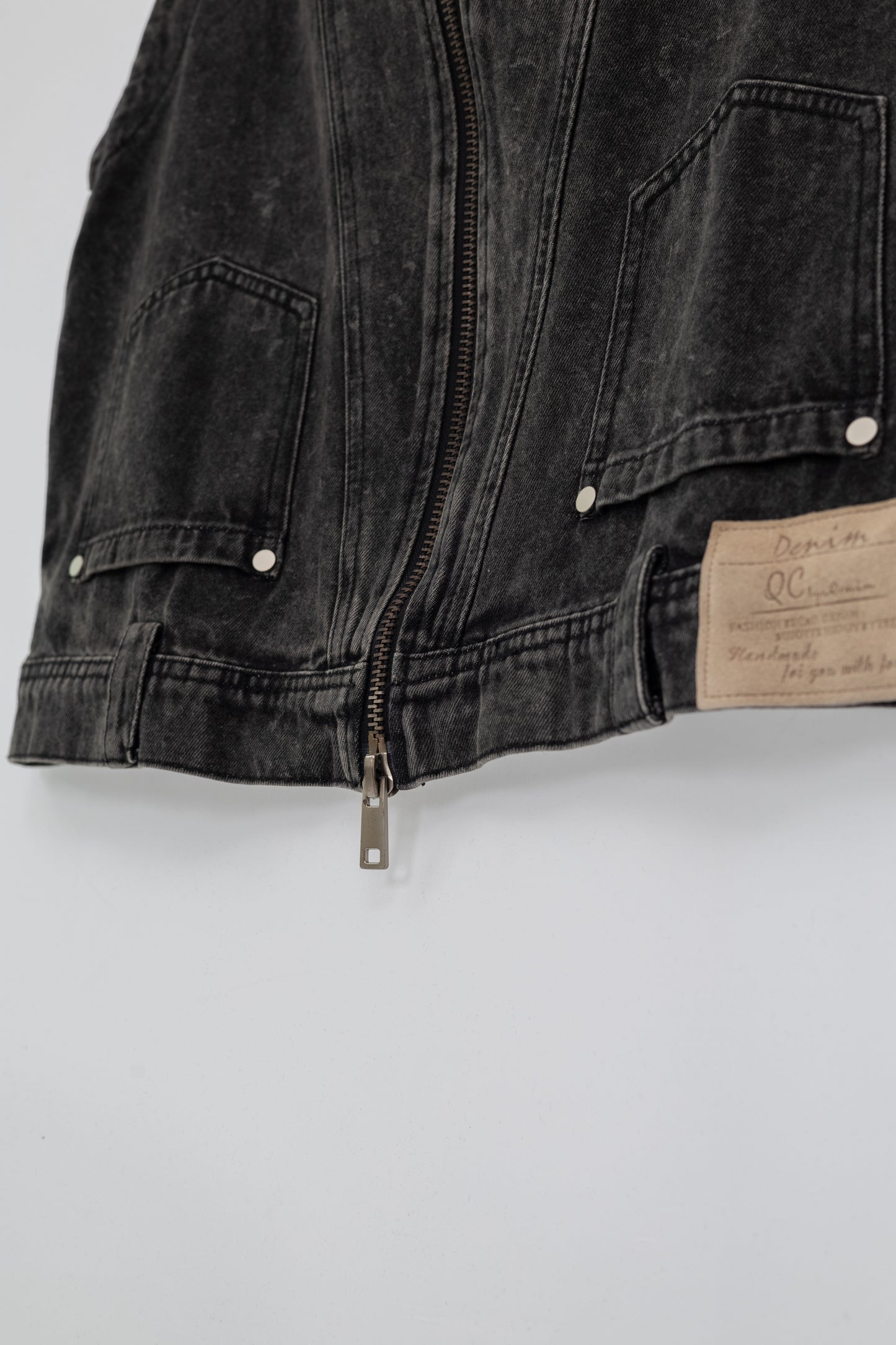 Washed Denim Vest .