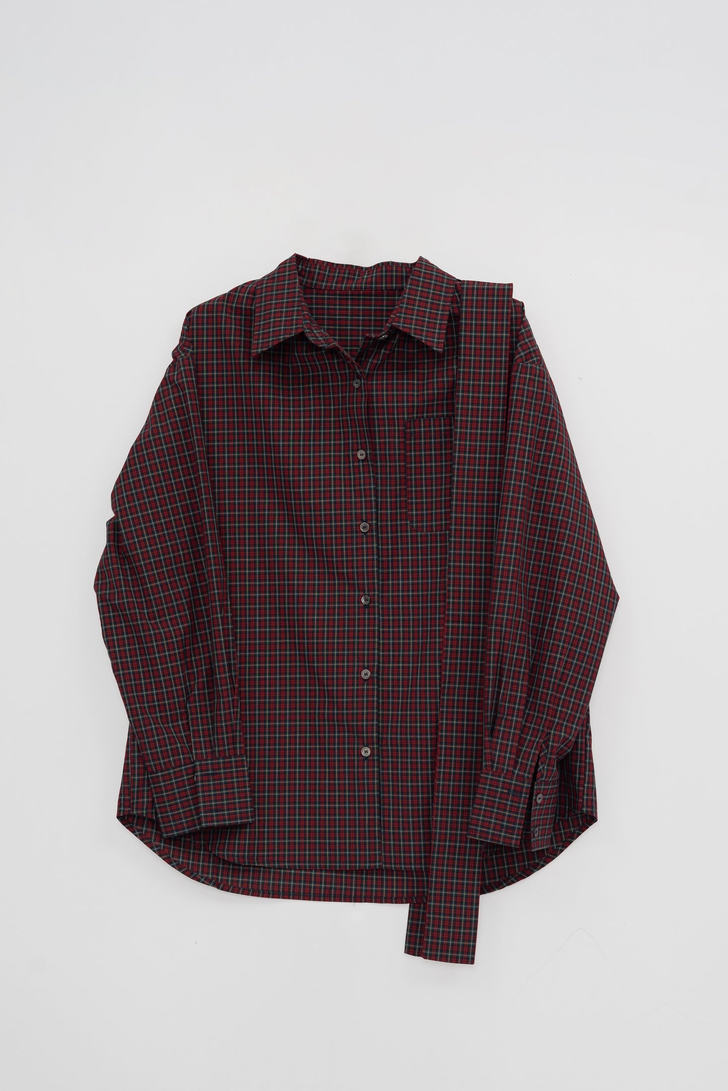 Loose Fit Plaid Shirt .
