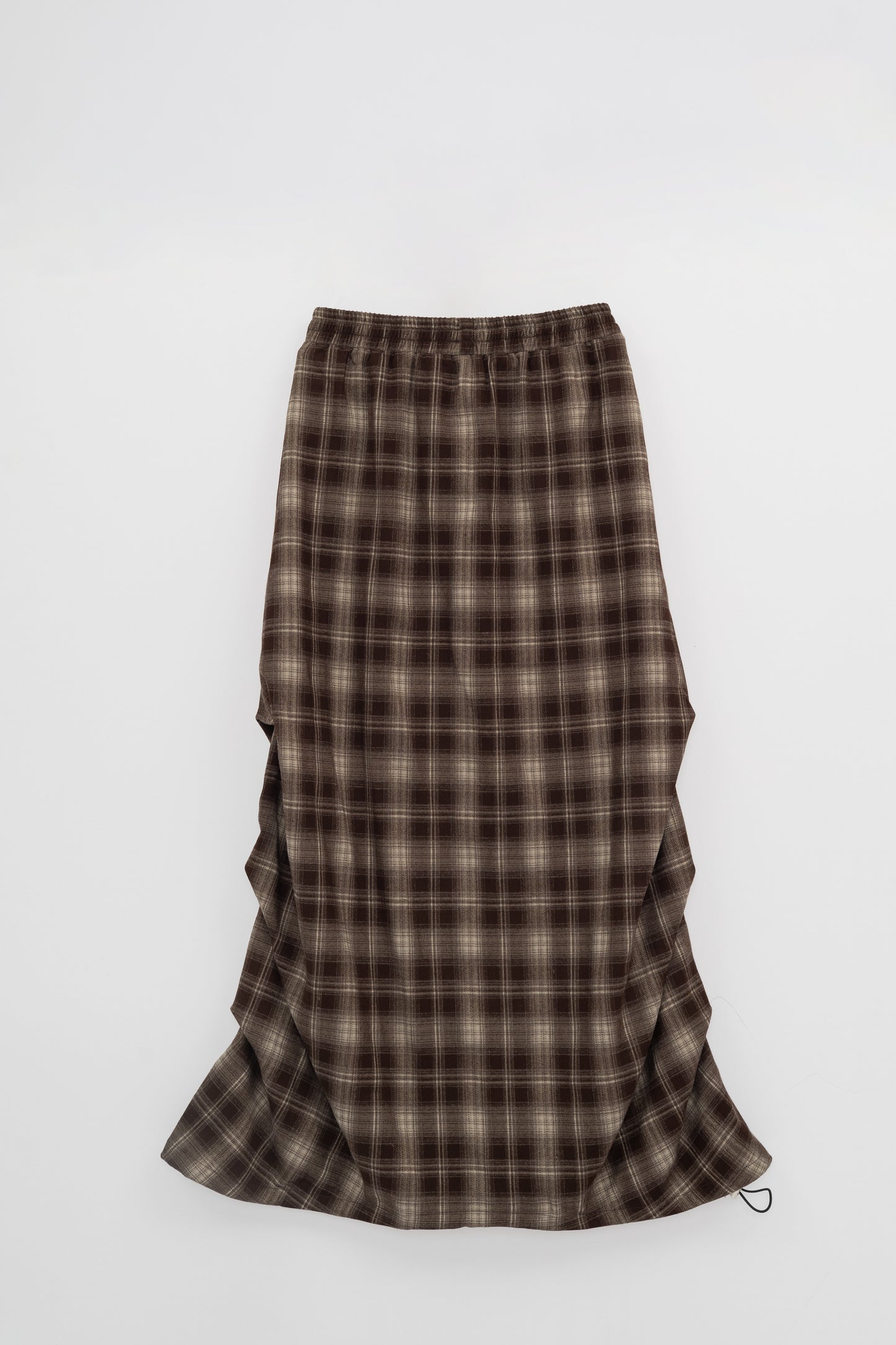 Plaid Skirt with Drawstring .