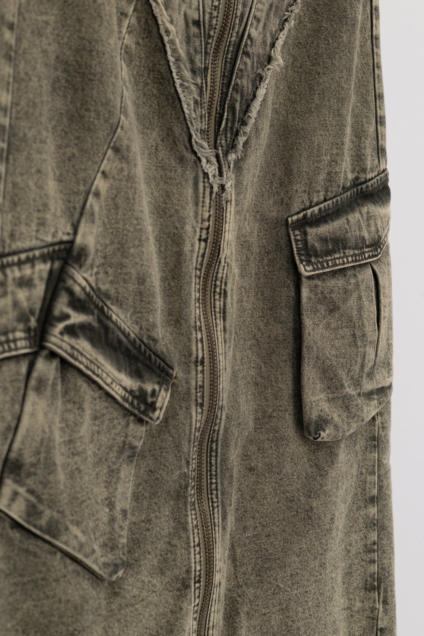 Distressed Punk Jeans Skirt .