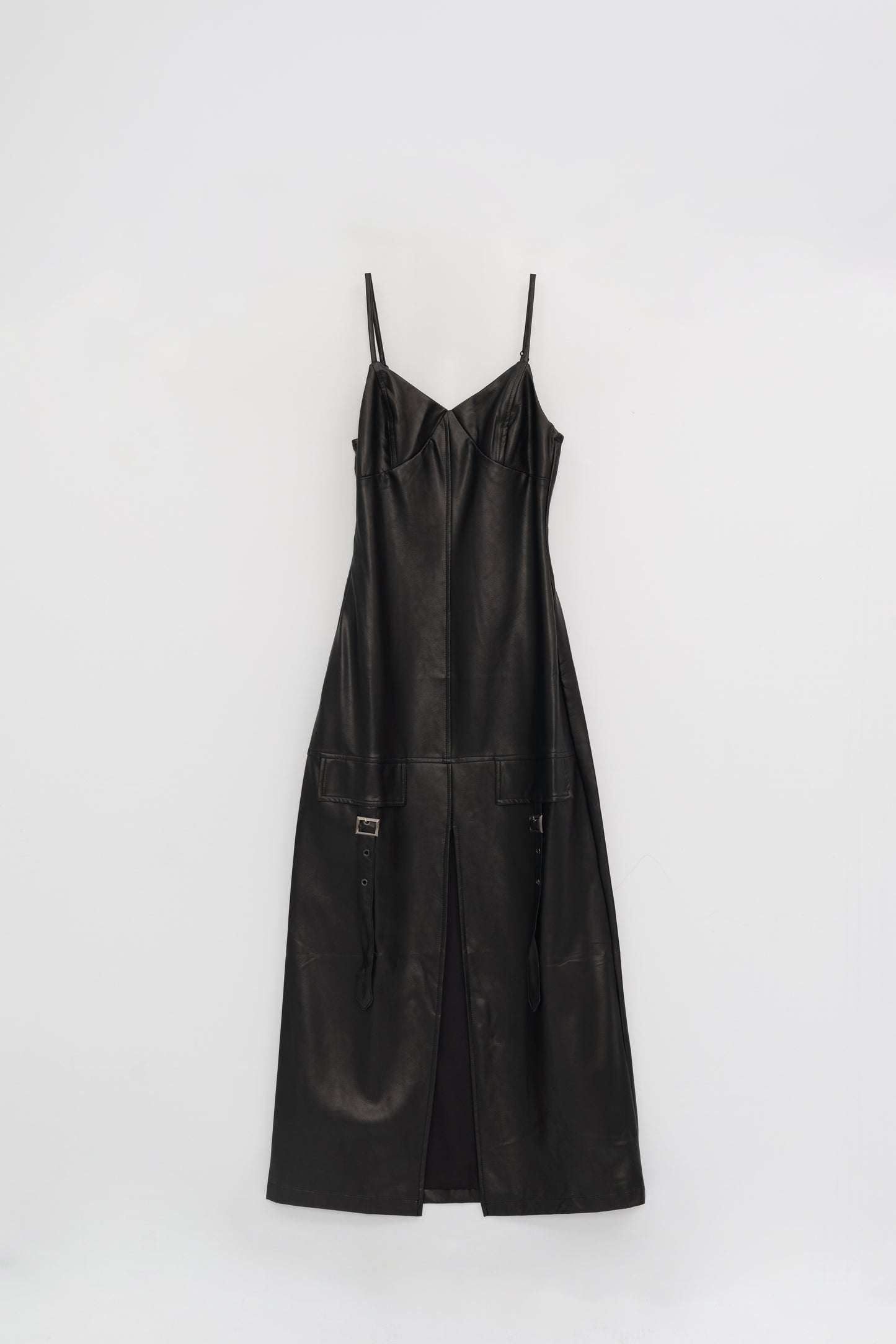 Leather Maxi Dress .