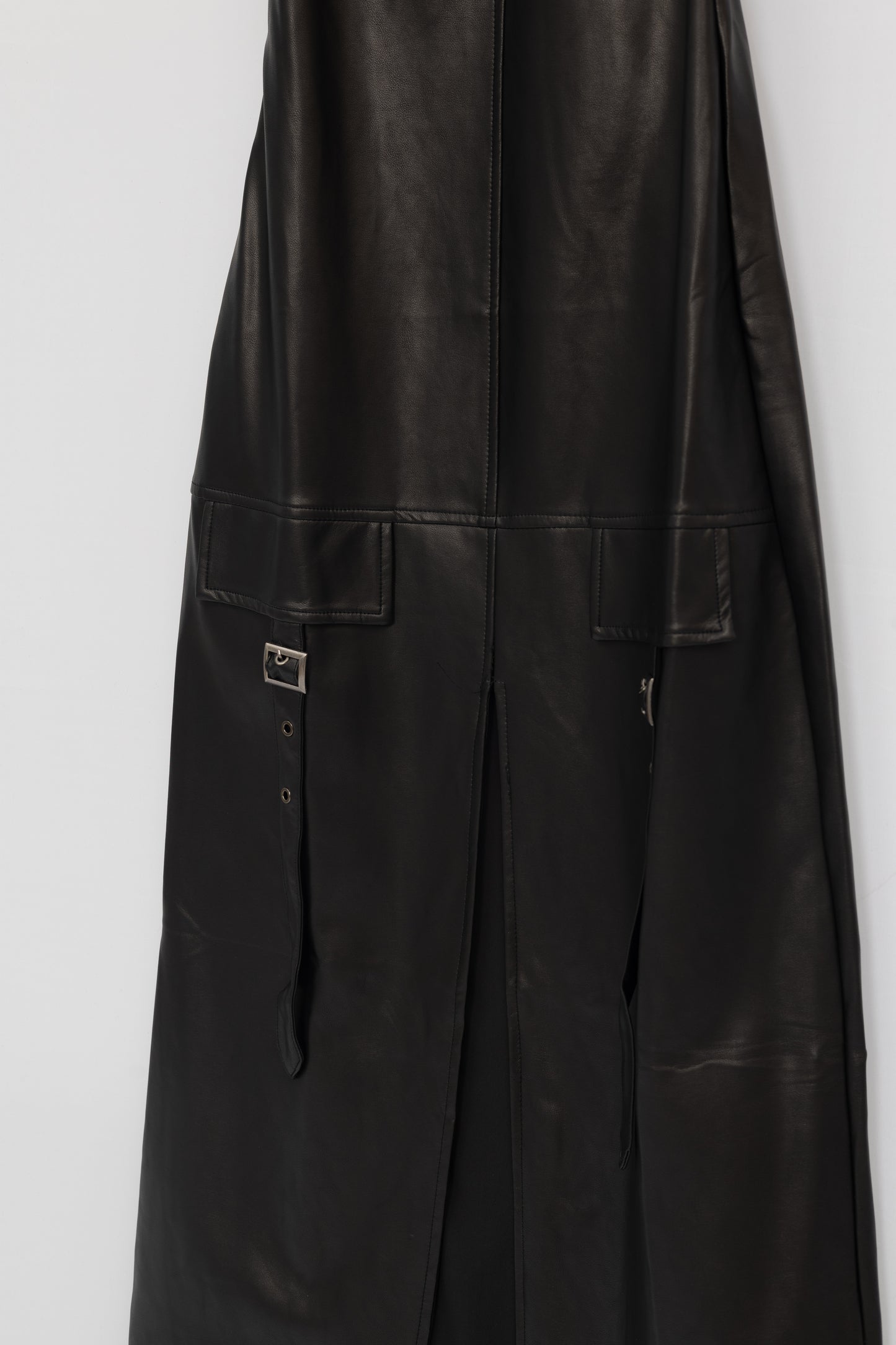 Leather Maxi Dress .