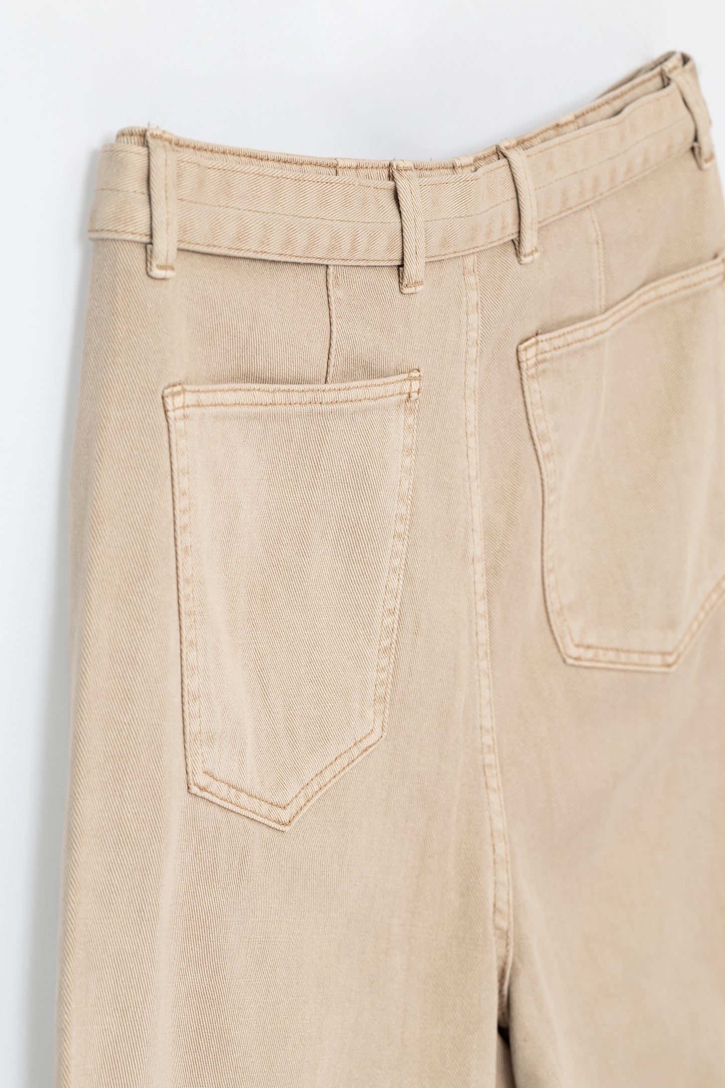 Vintage Washed 7 Pointed Pants with Belt .