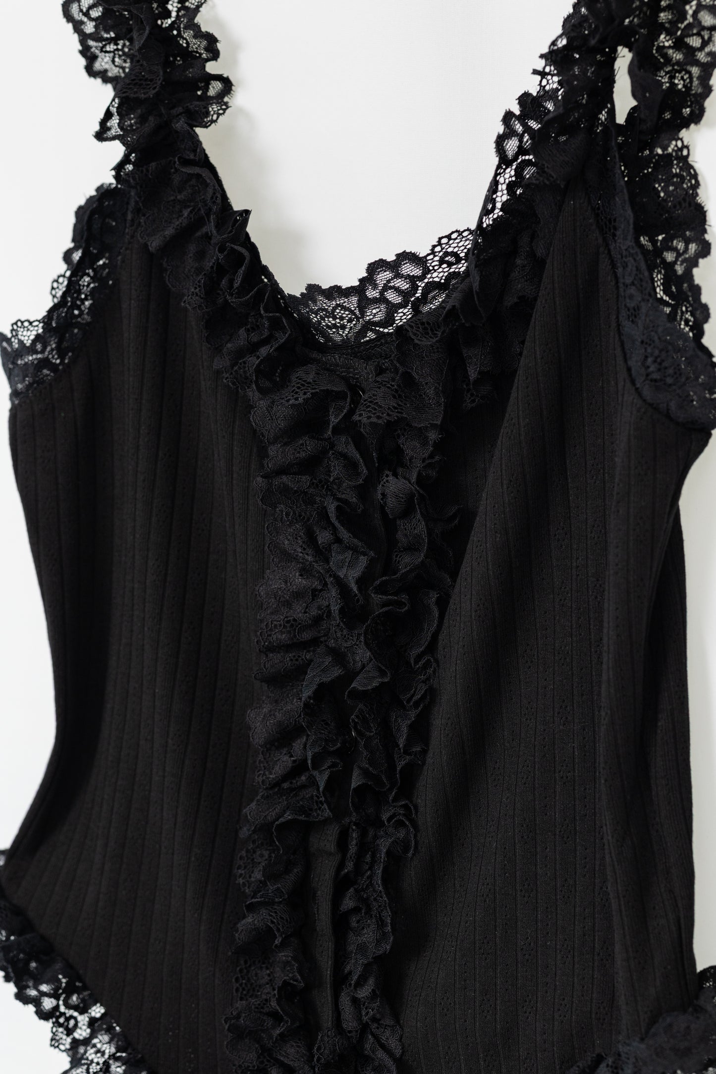 Ruffles Cami Top - BLACK .