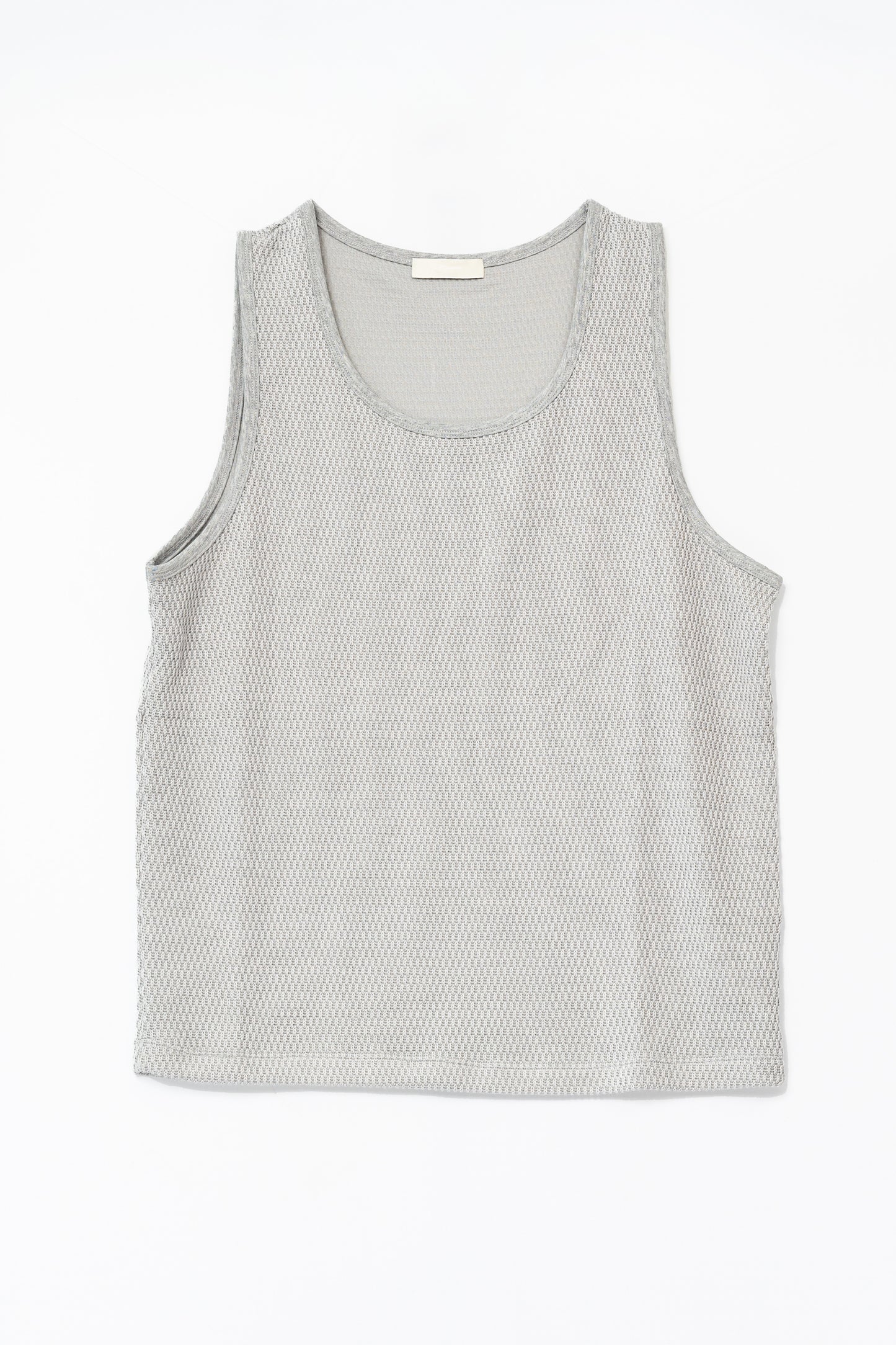 Knitted Sleeveless Tank Top - GREY .