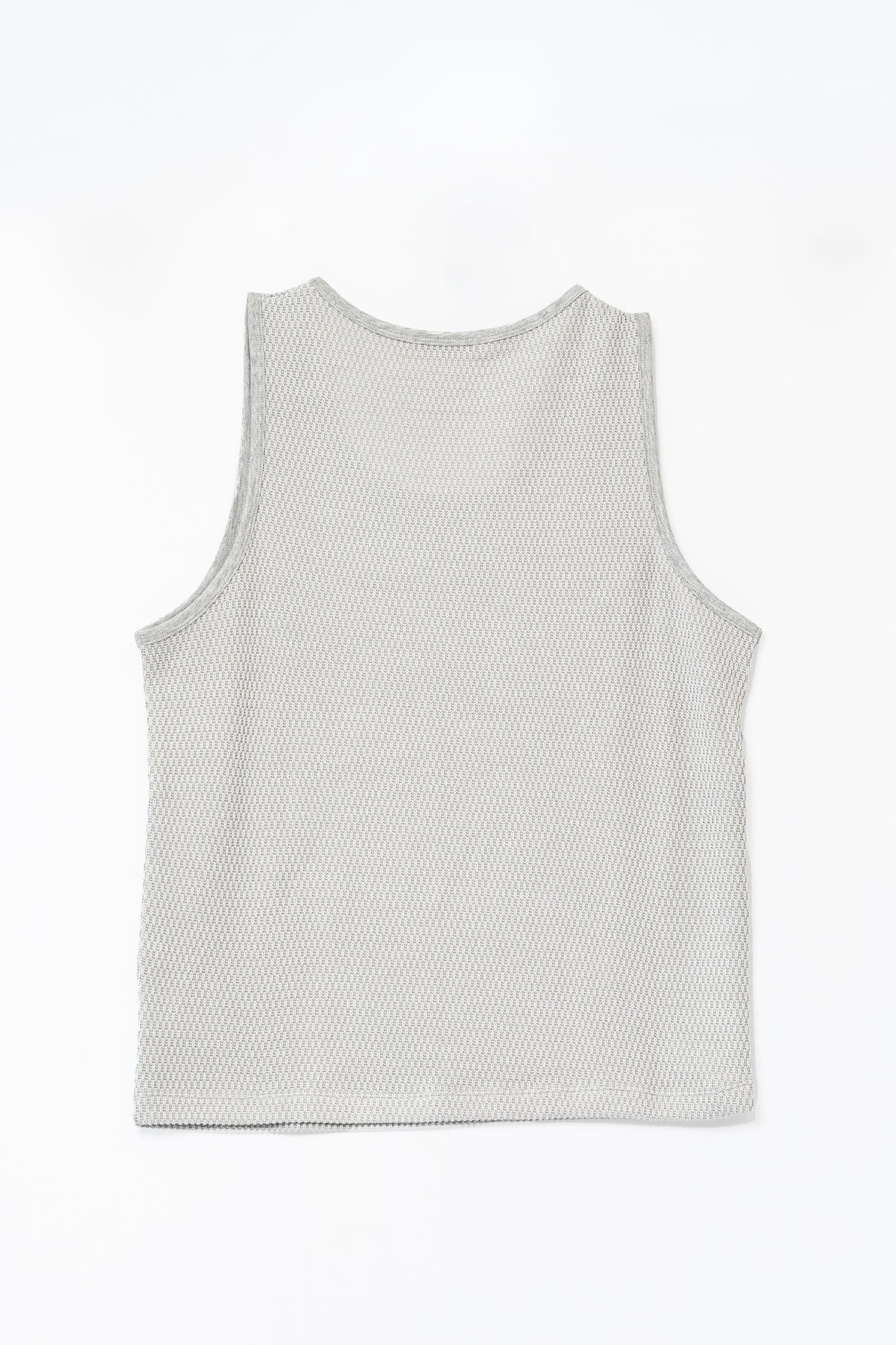 Knitted Sleeveless Tank Top - GREY .