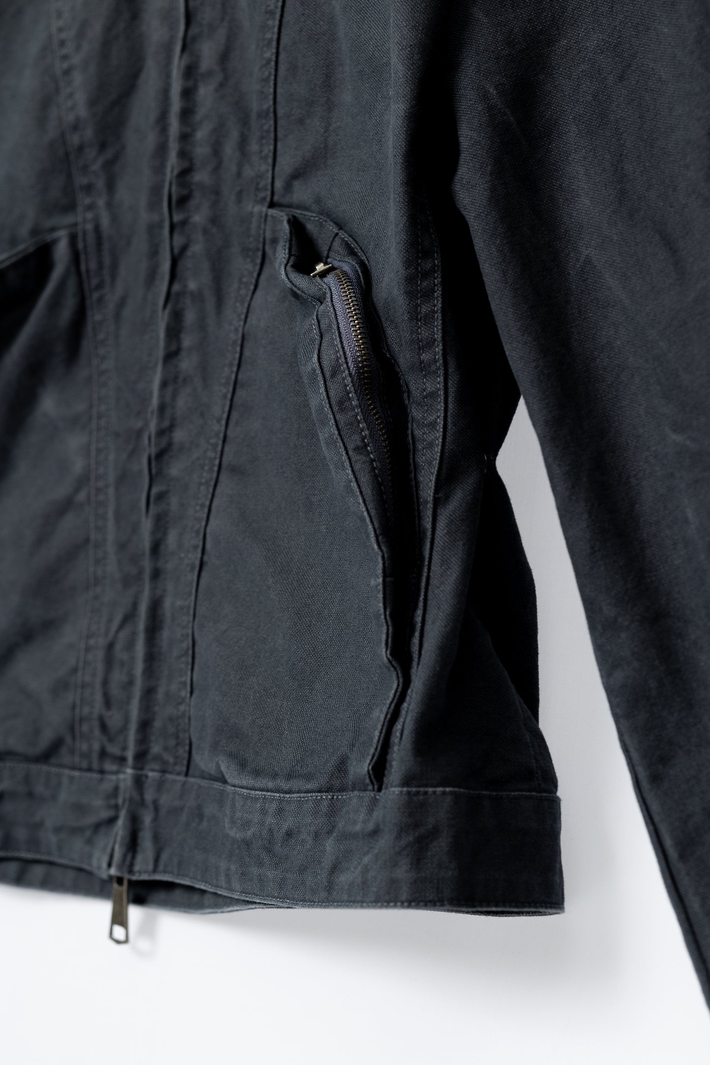Washed Boxy Fit Jacket with Pouch - GREY .