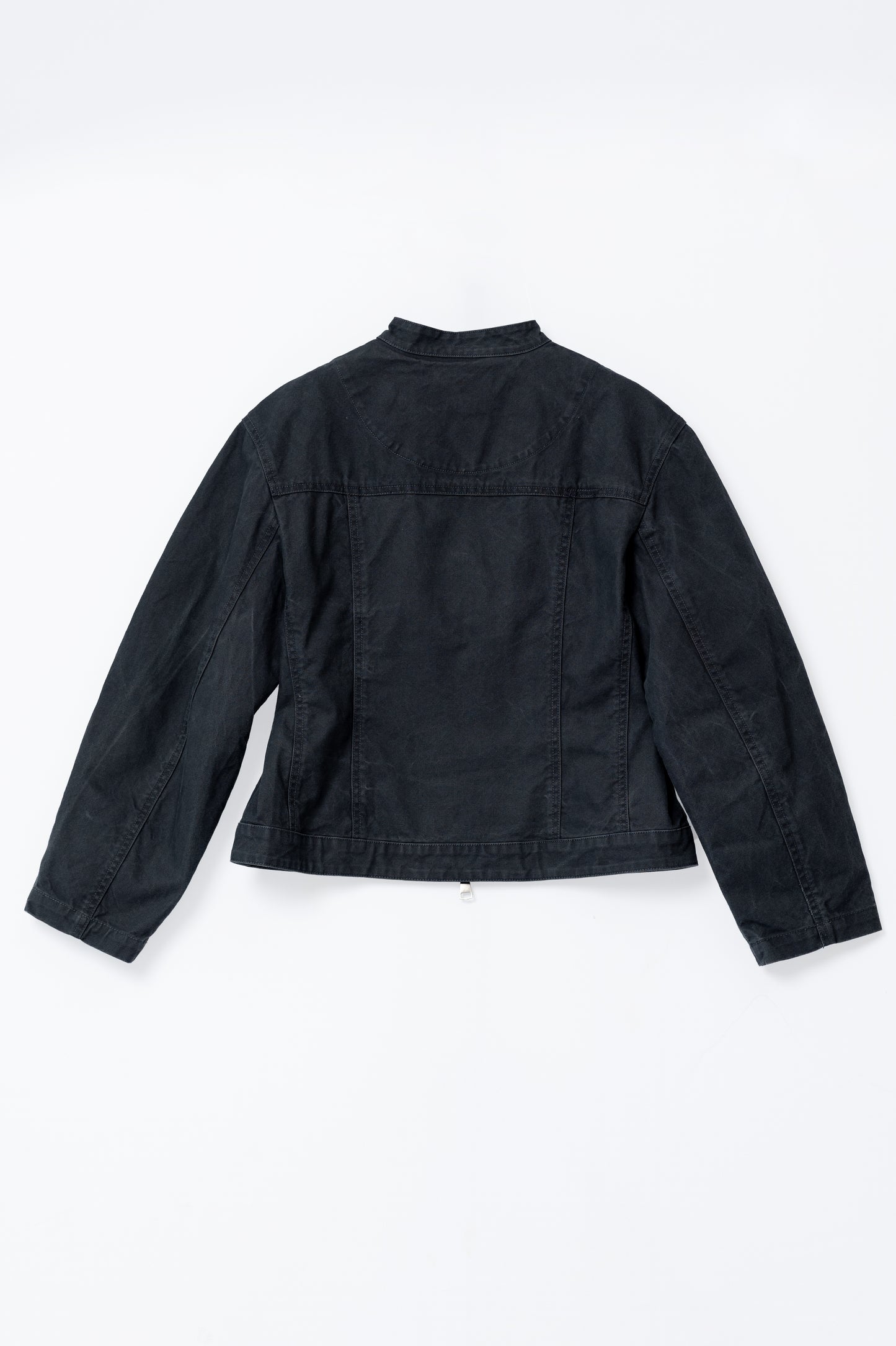 Washed Boxy Fit Jacket with Pouch - GREY .