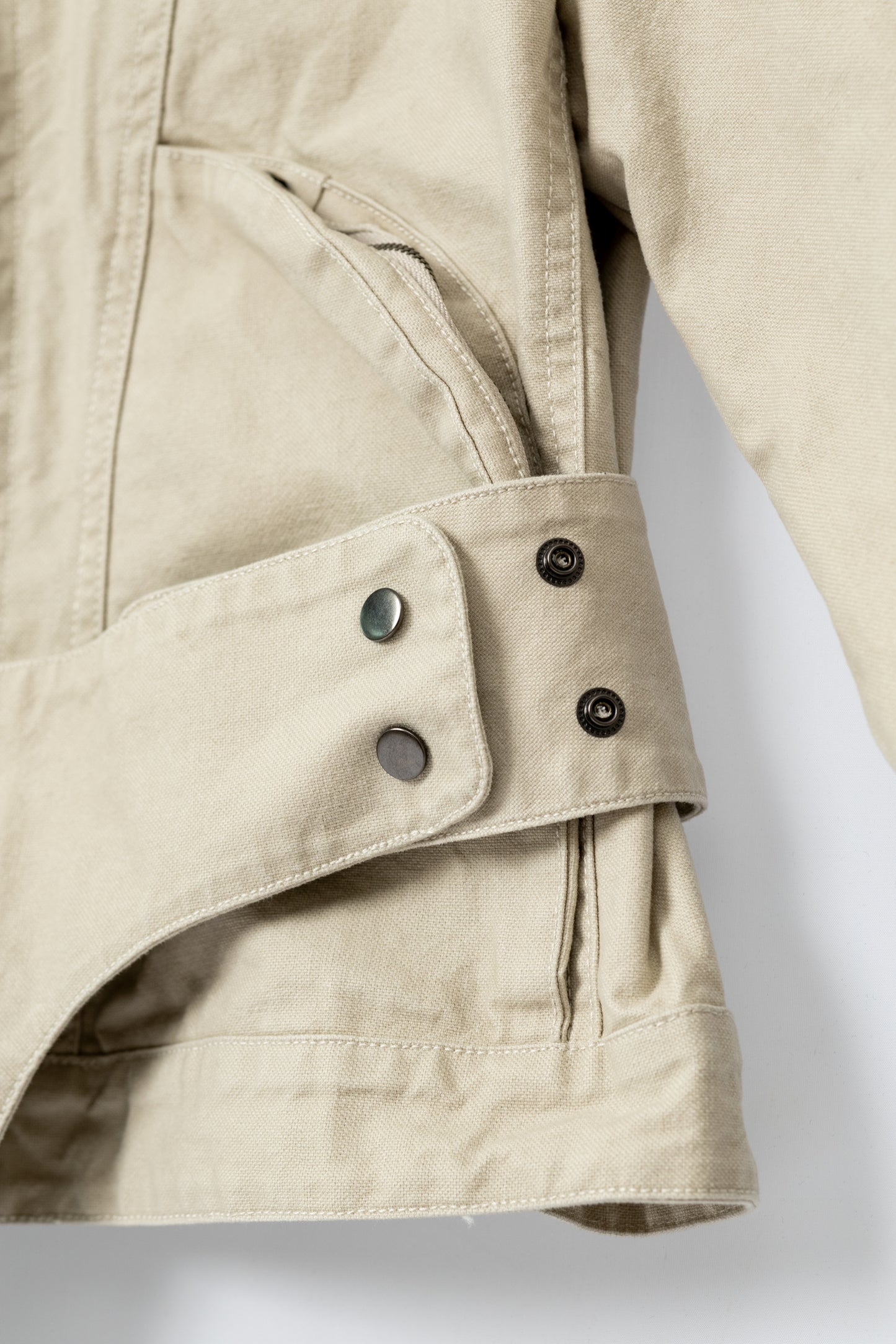 Washed Boxy Fit Jacket with Pouch - BEIGE .