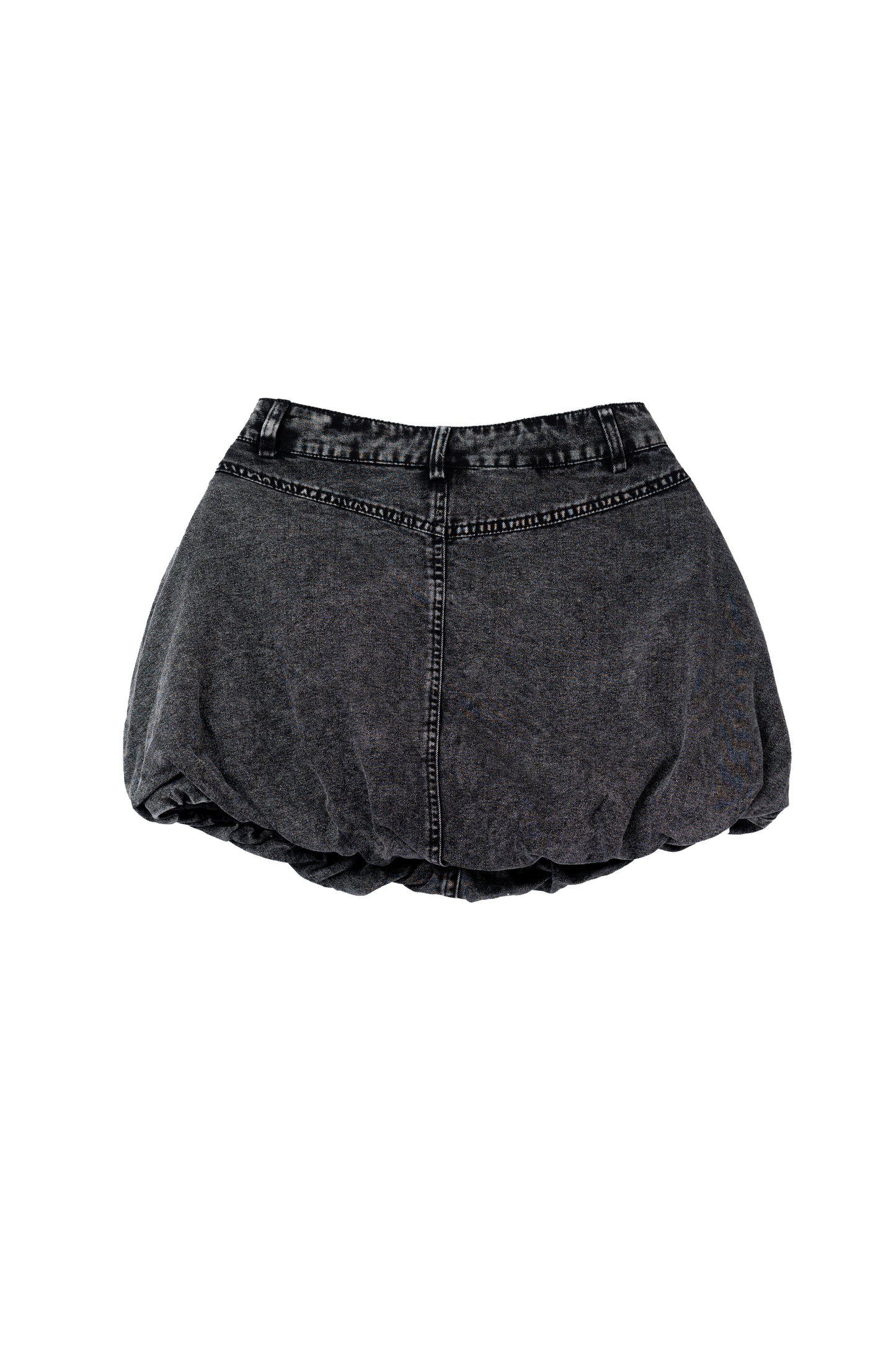 Bubble Hem Jean Skirt .