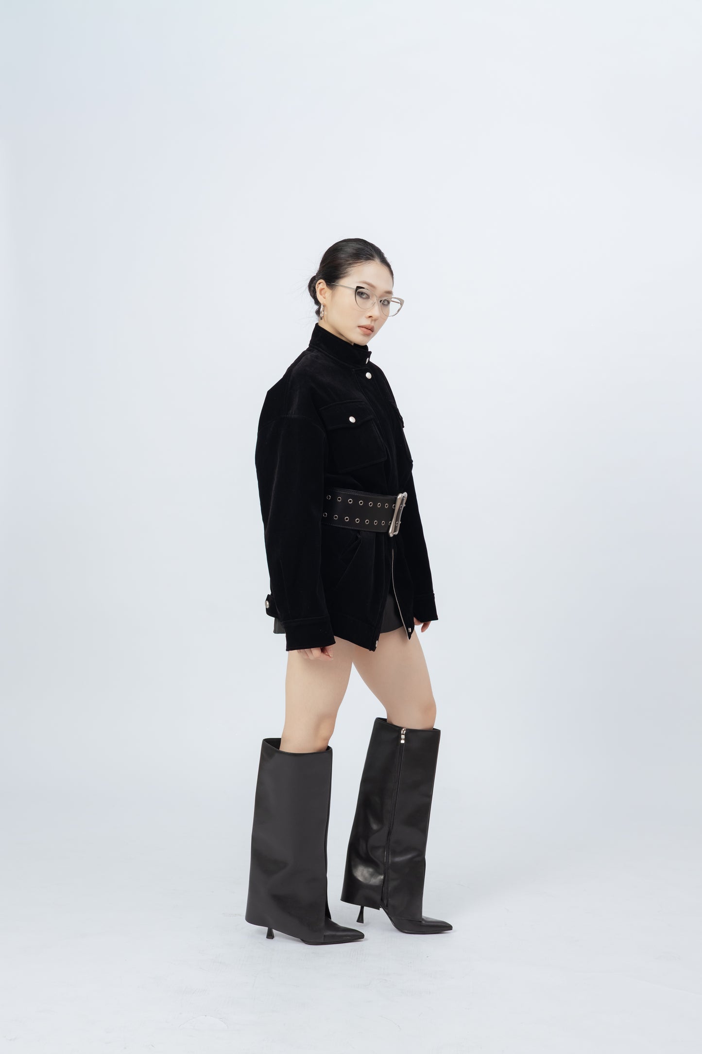 Velvet Relaxed Fit Jacket .