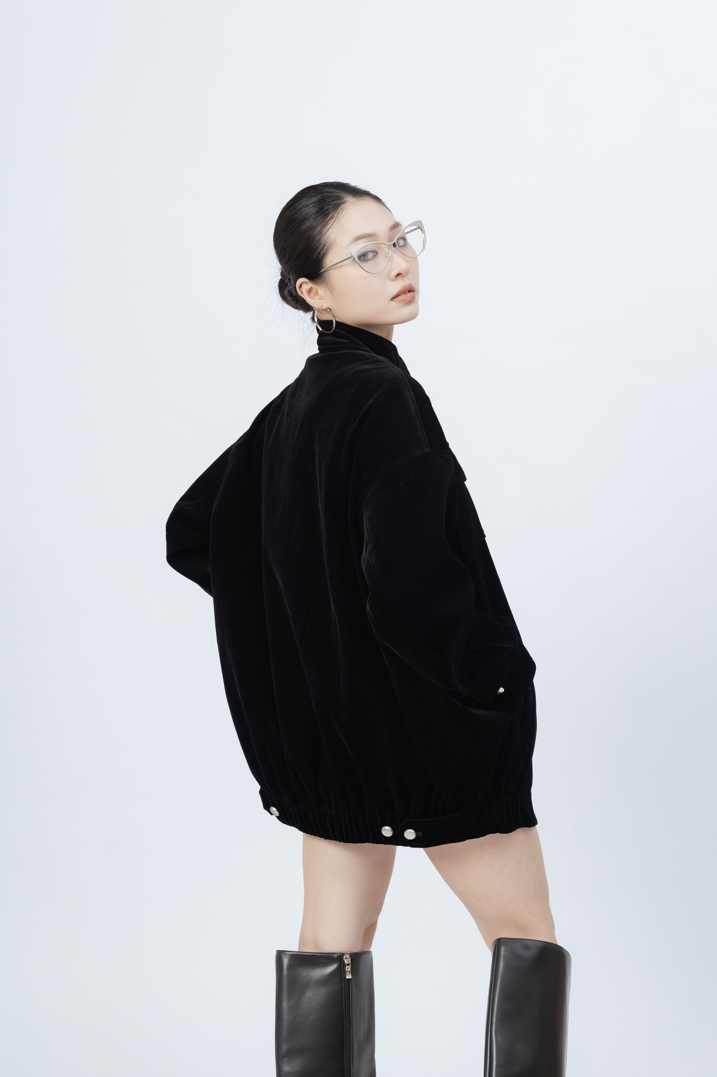 Velvet Relaxed Fit Jacket .
