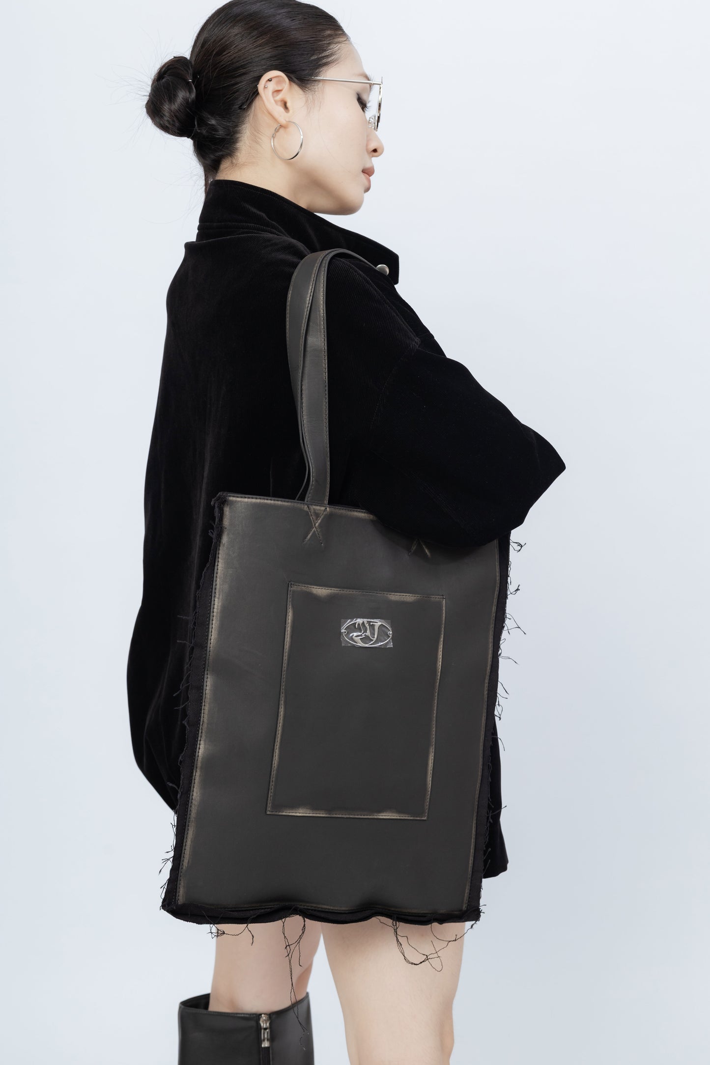 Leather Tote Bag .