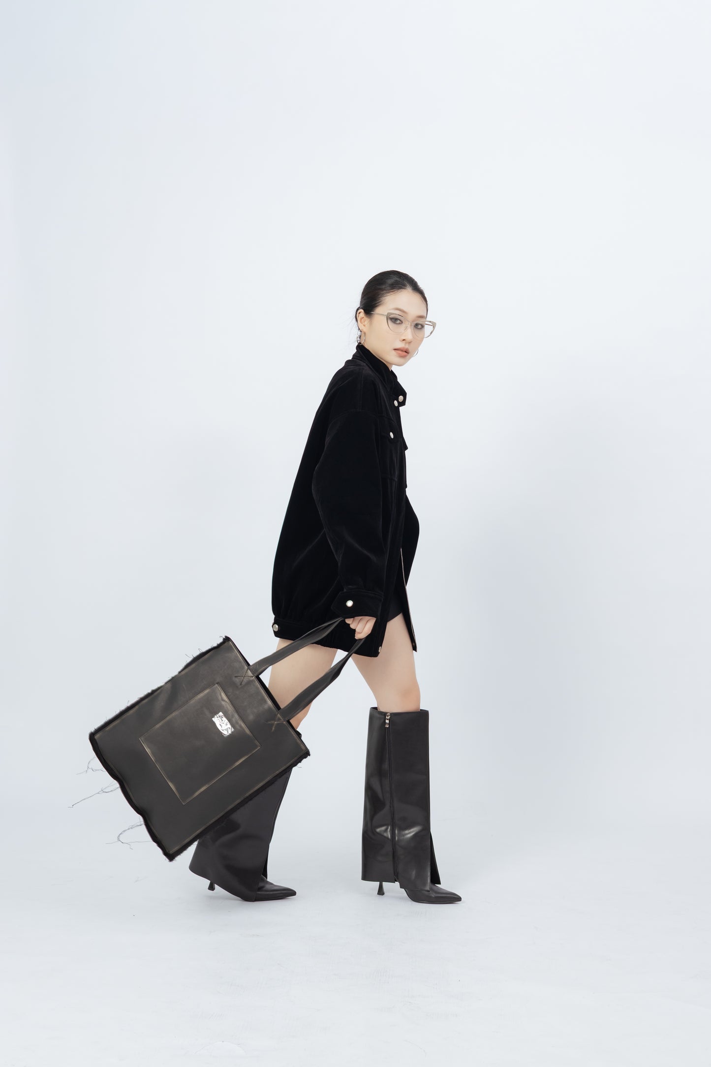 Leather Tote Bag .