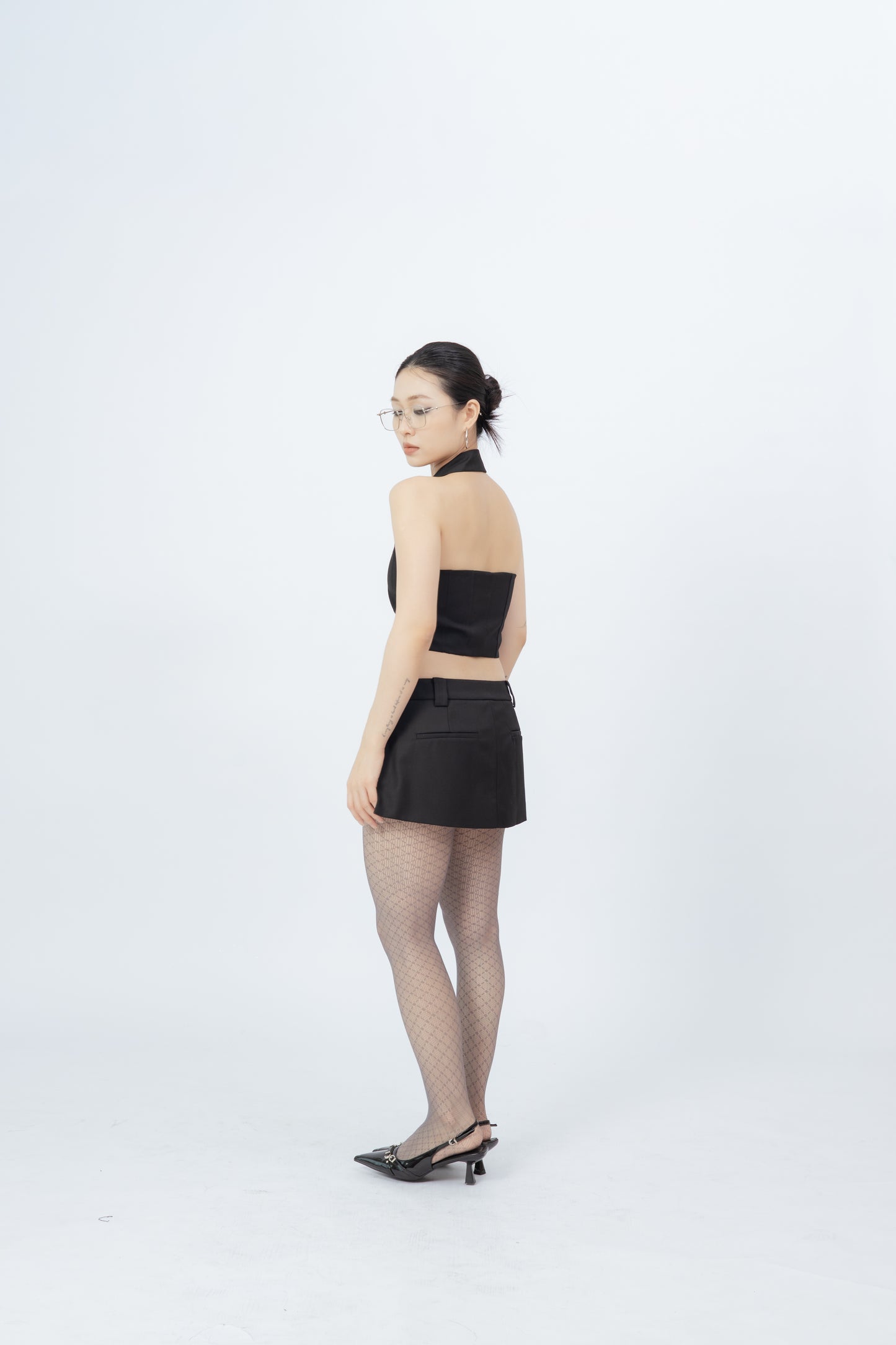 Backless Halter Top .
