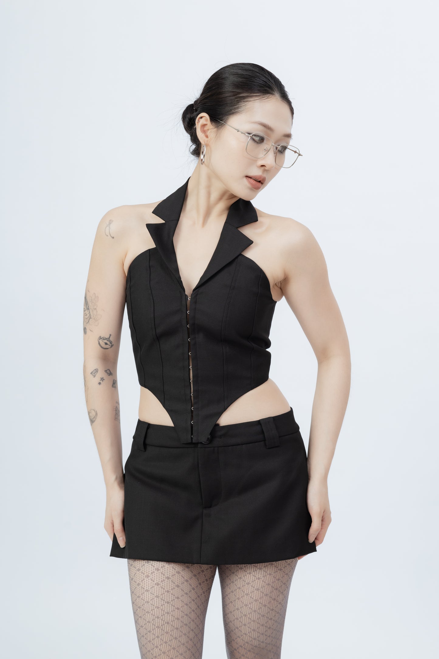Backless Halter Top .