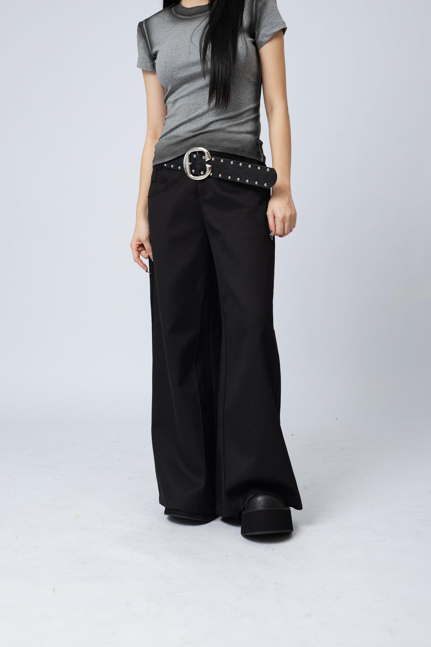 Basic Black Long Pants .