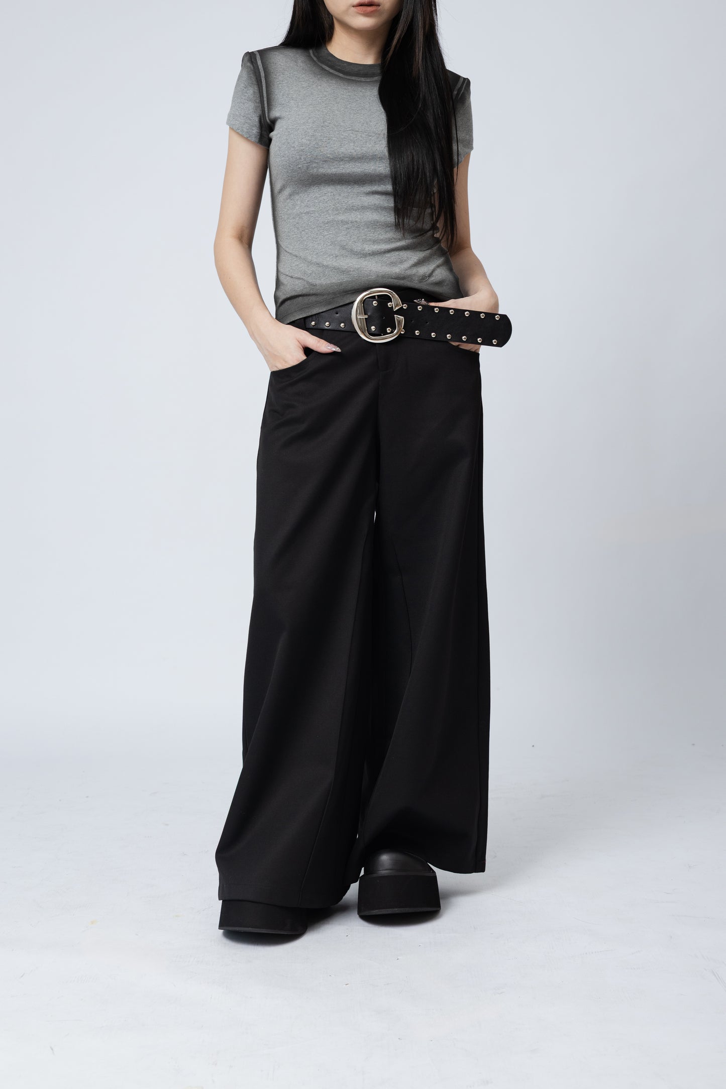 Basic Black Long Pants .