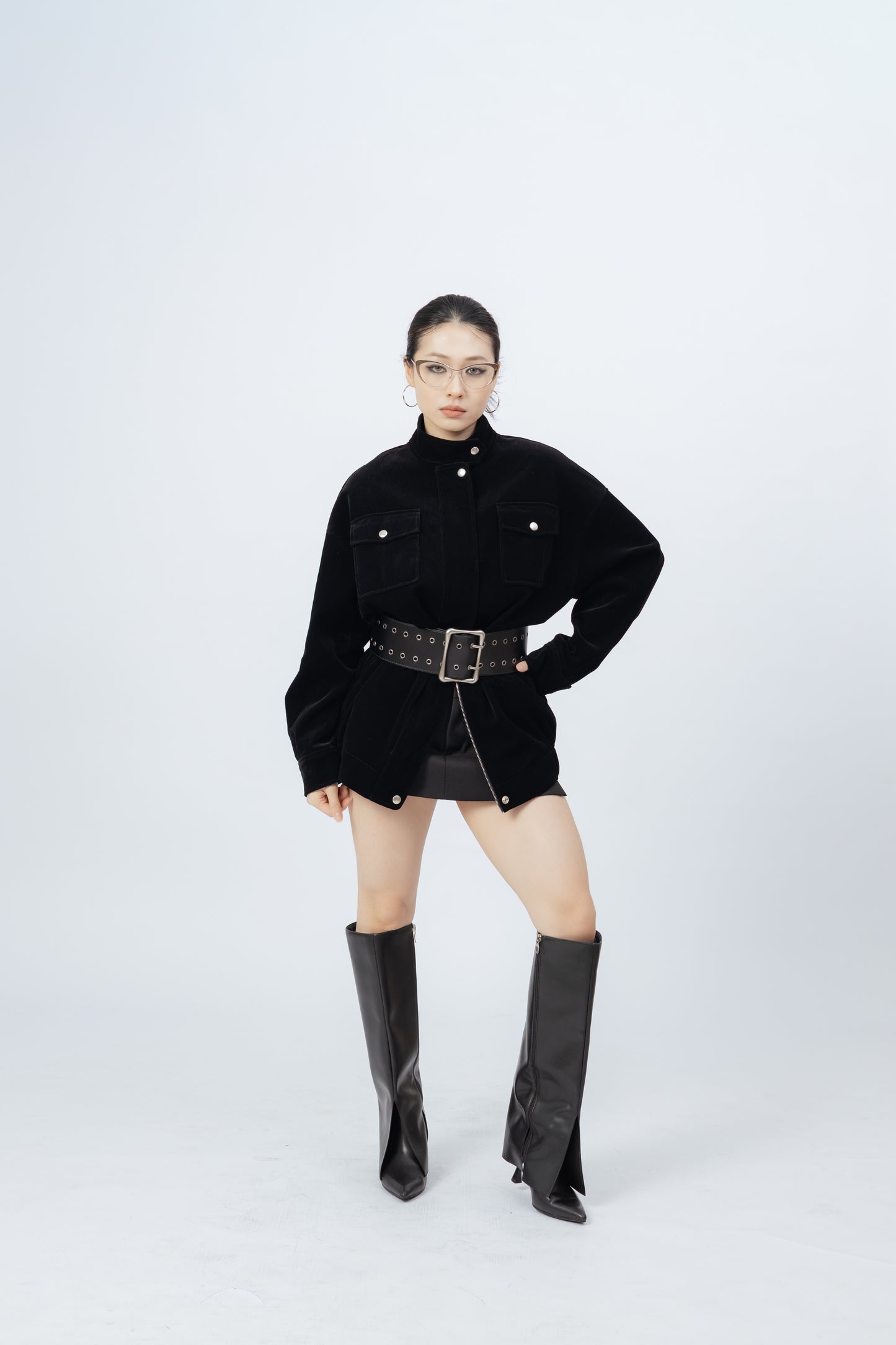 Velvet Relaxed Fit Jacket .
