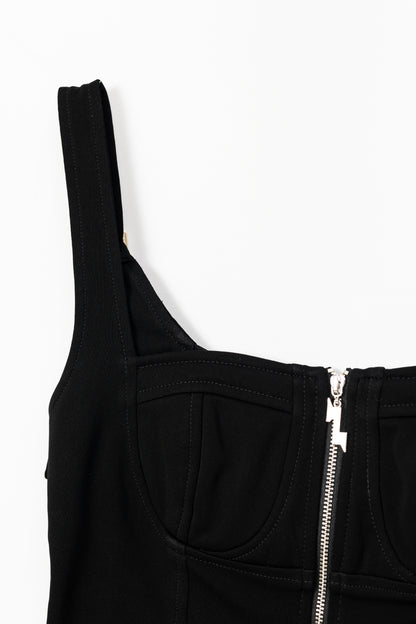Zip Up Crop Tank Top .
