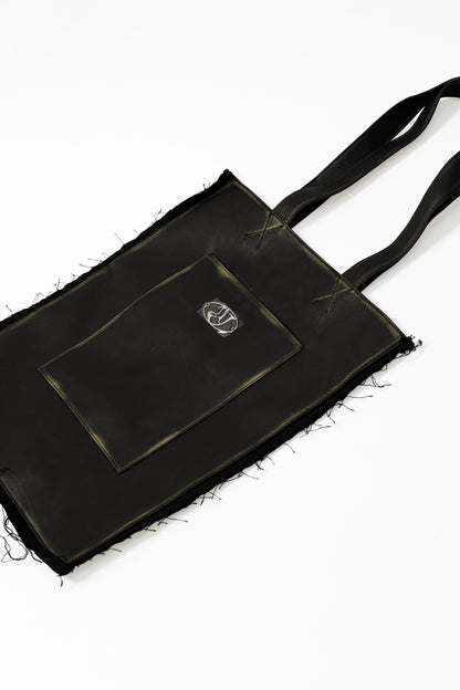 Leather Tote Bag .