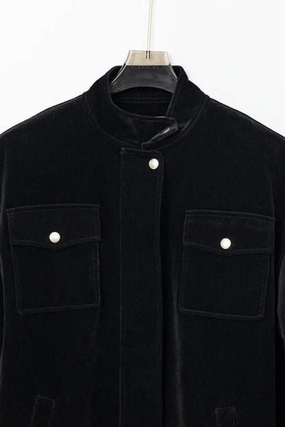Velvet Relaxed Fit Jacket .