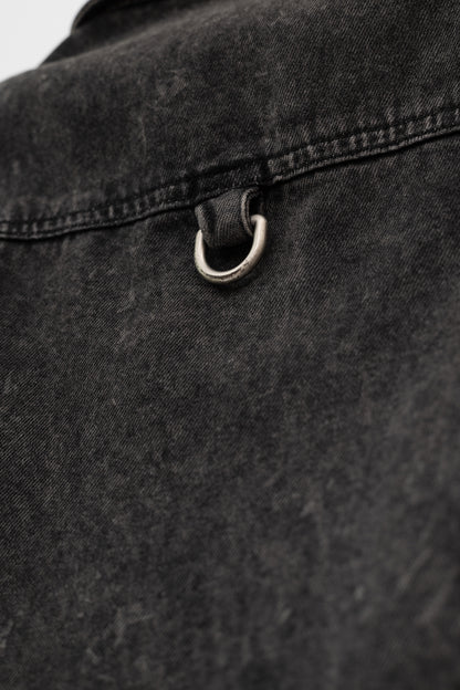 Washed Denim Vest .