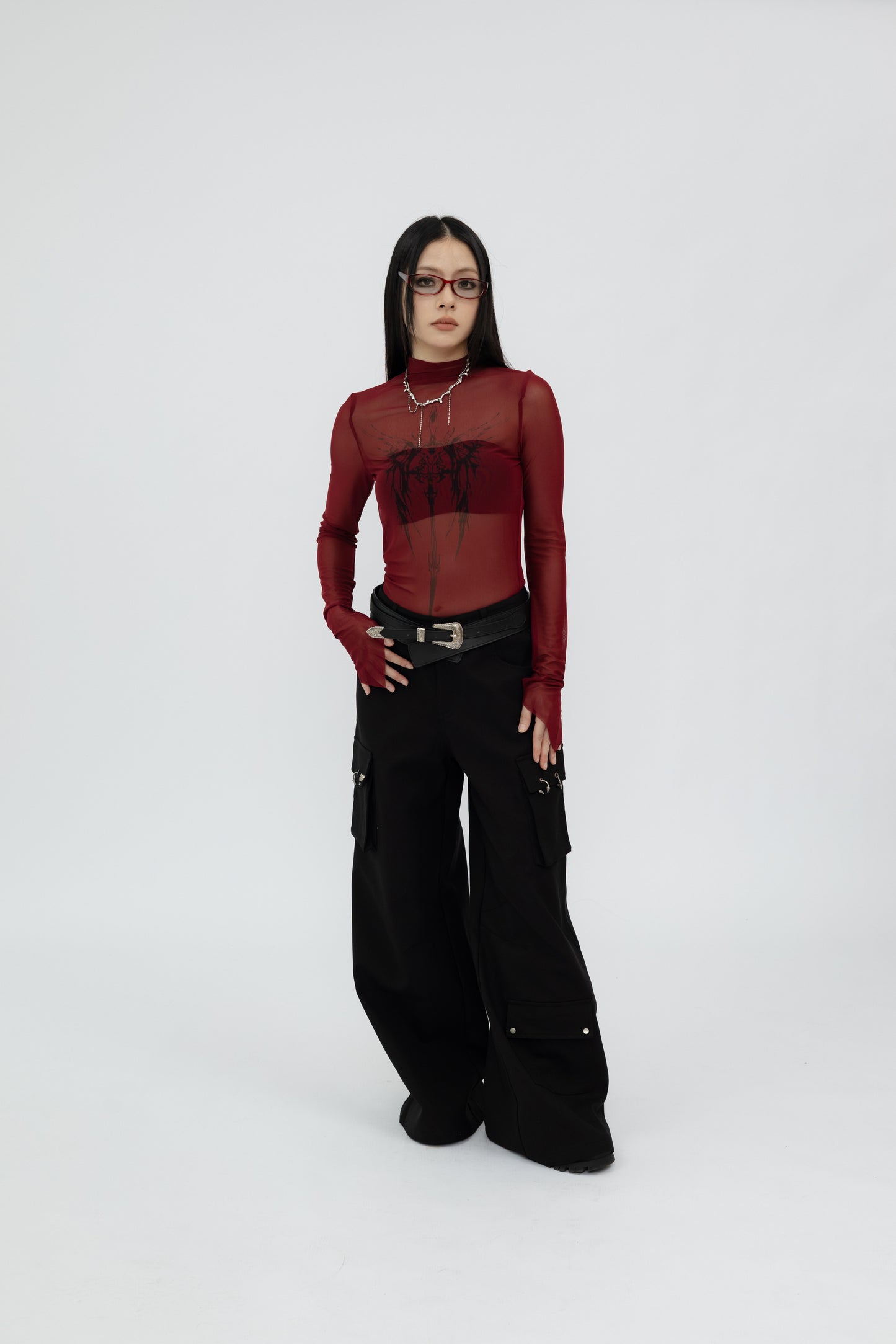 High Waist Wide Leg Pants .