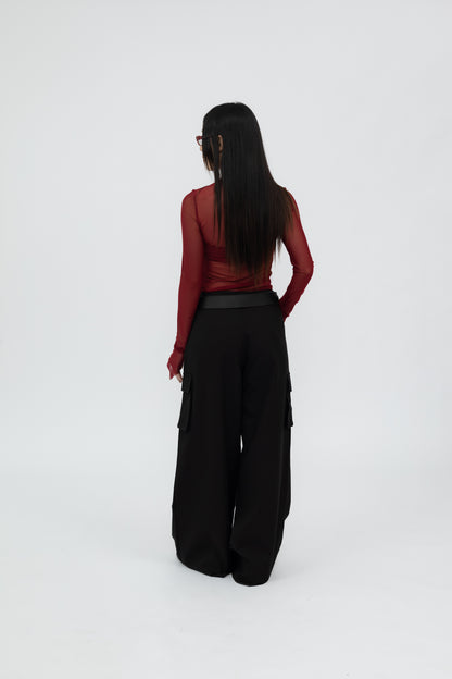 High Waist Wide Leg Pants .