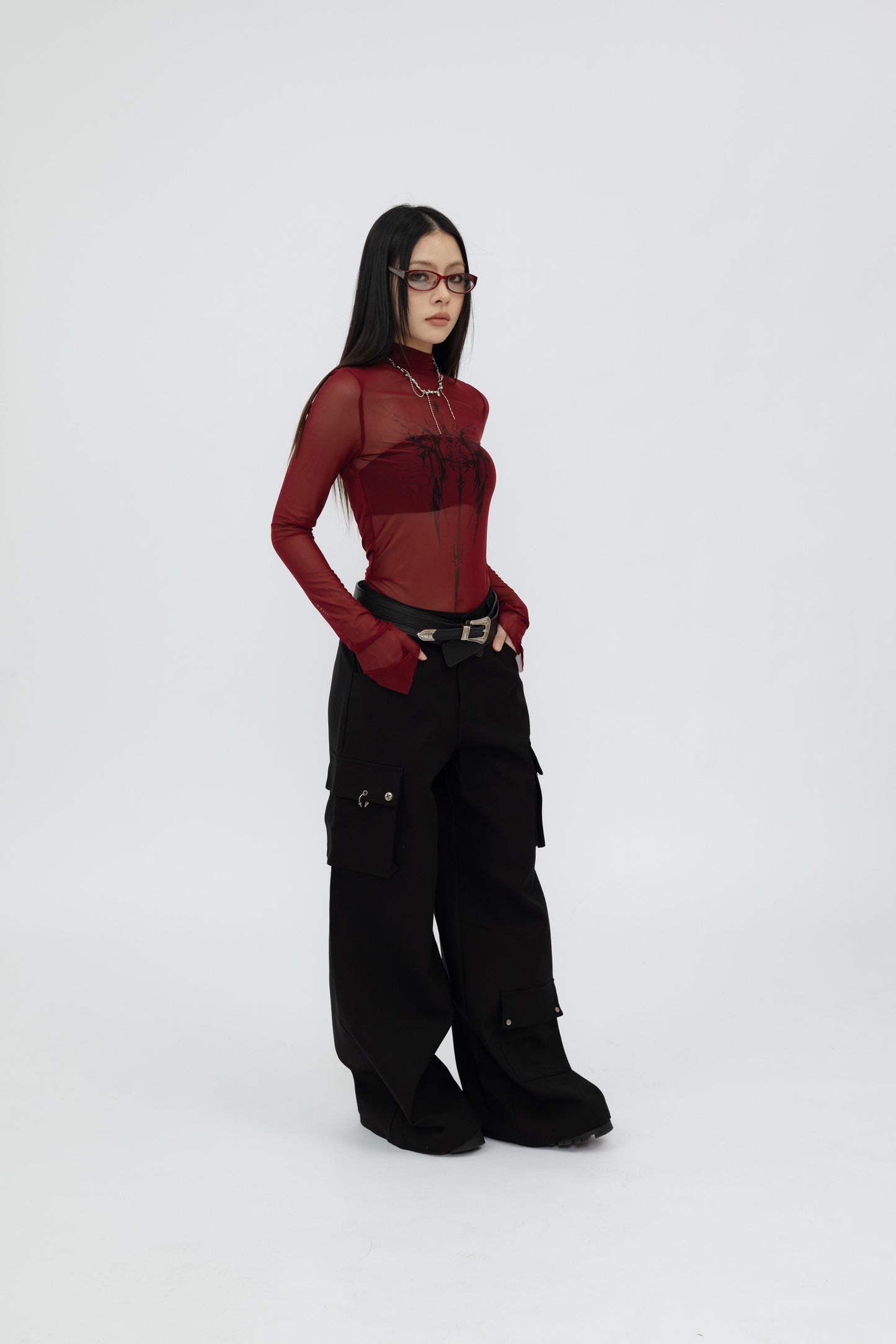 High Waist Wide Leg Pants .
