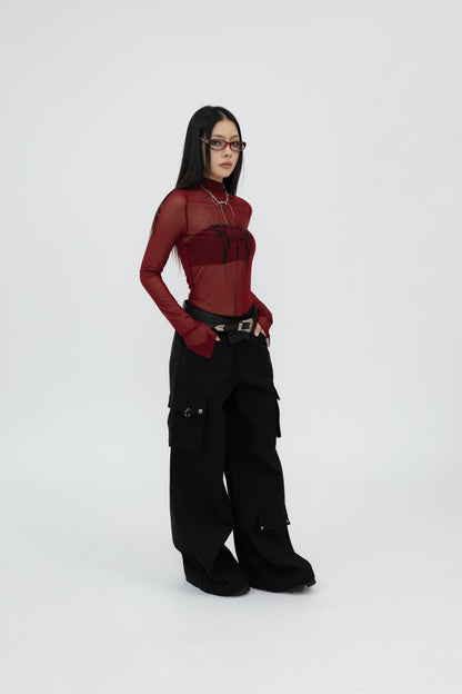 High Waist Wide Leg Pants .