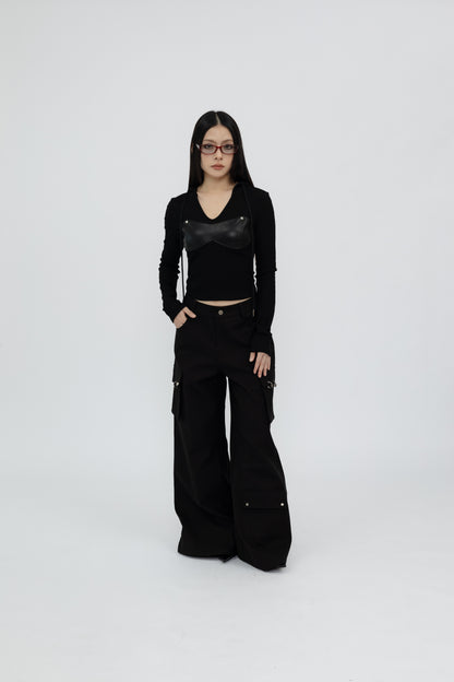 Hooded Long Sleeve Top .