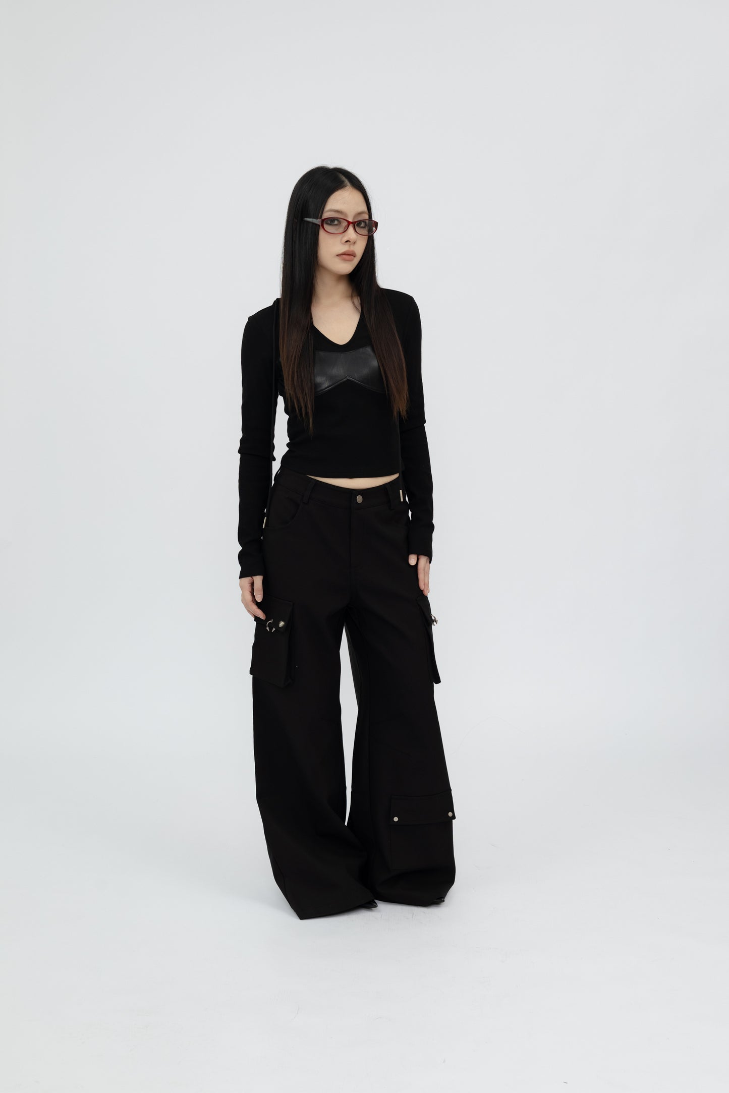 Hooded Long Sleeve Top .