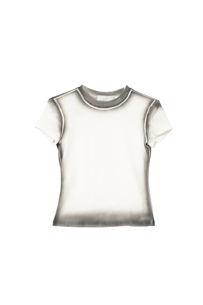 Spray Painted Top - WHITE .