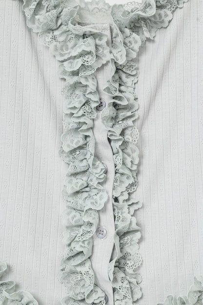 Ruffles Cami Top - GREY .