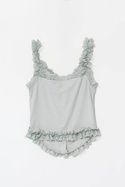 Ruffles Cami Top - GREY .