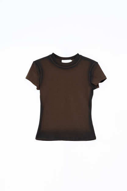Spray Painted Top - BROWN .