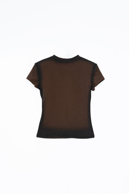 Spray Painted Top - BROWN .
