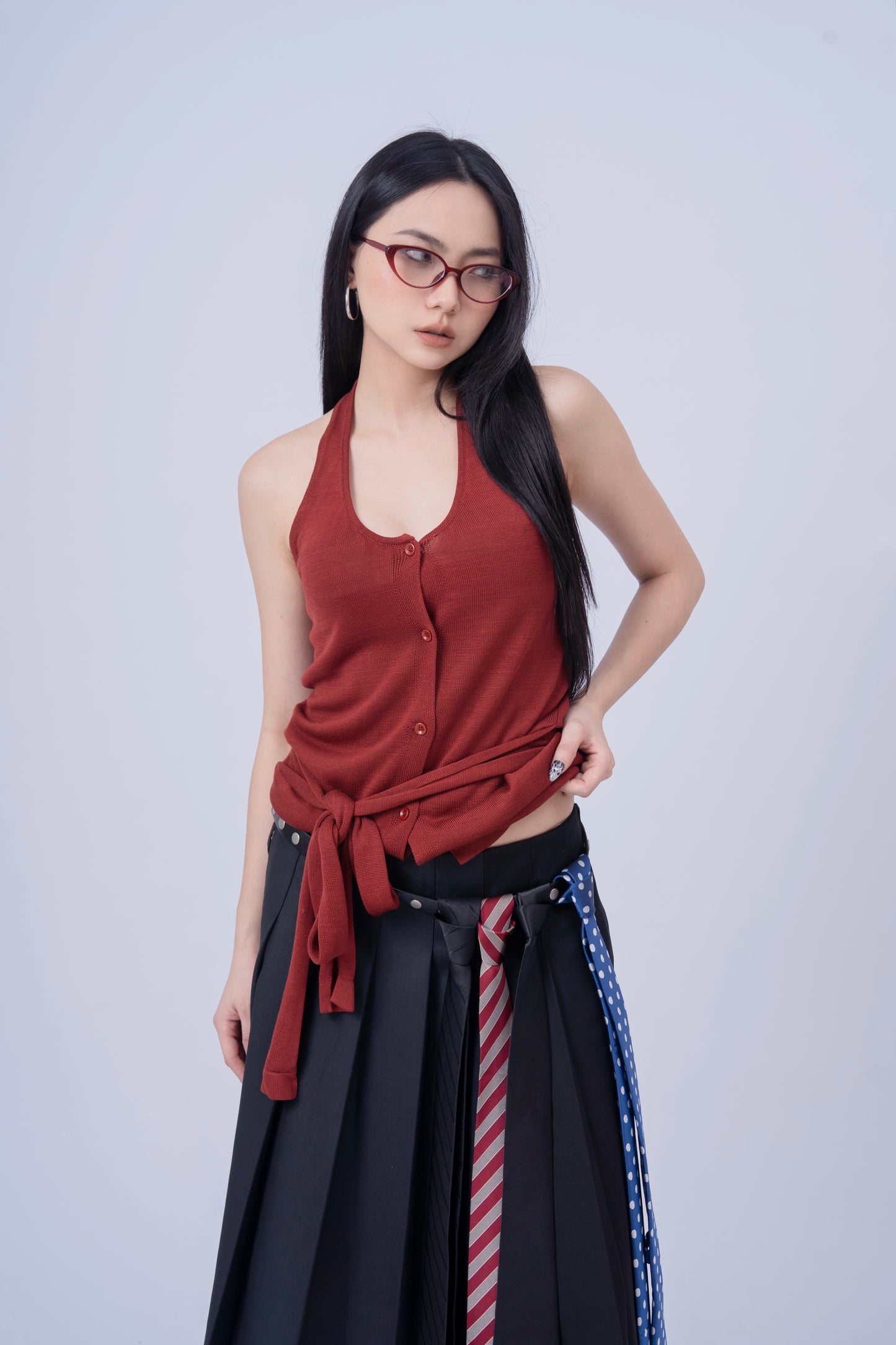 Knitted Halter Top .