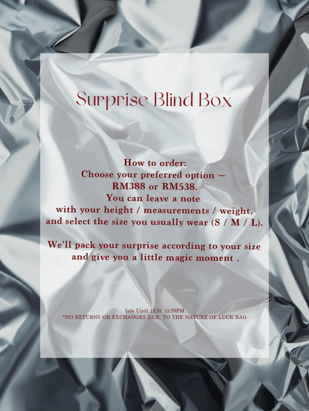 RM388 SURPRISE BLIND BOX 福袋