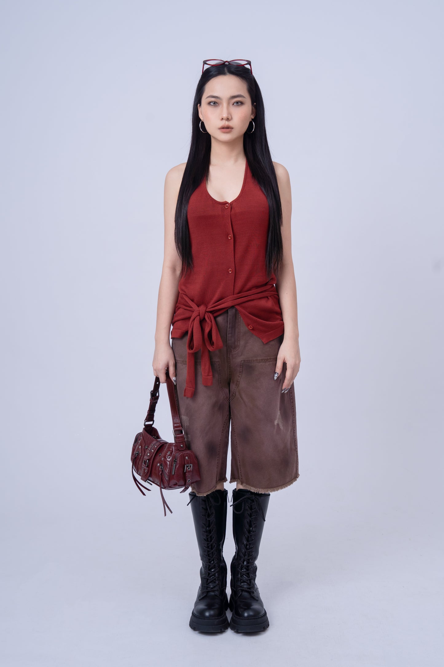 Knitted Halter Top .