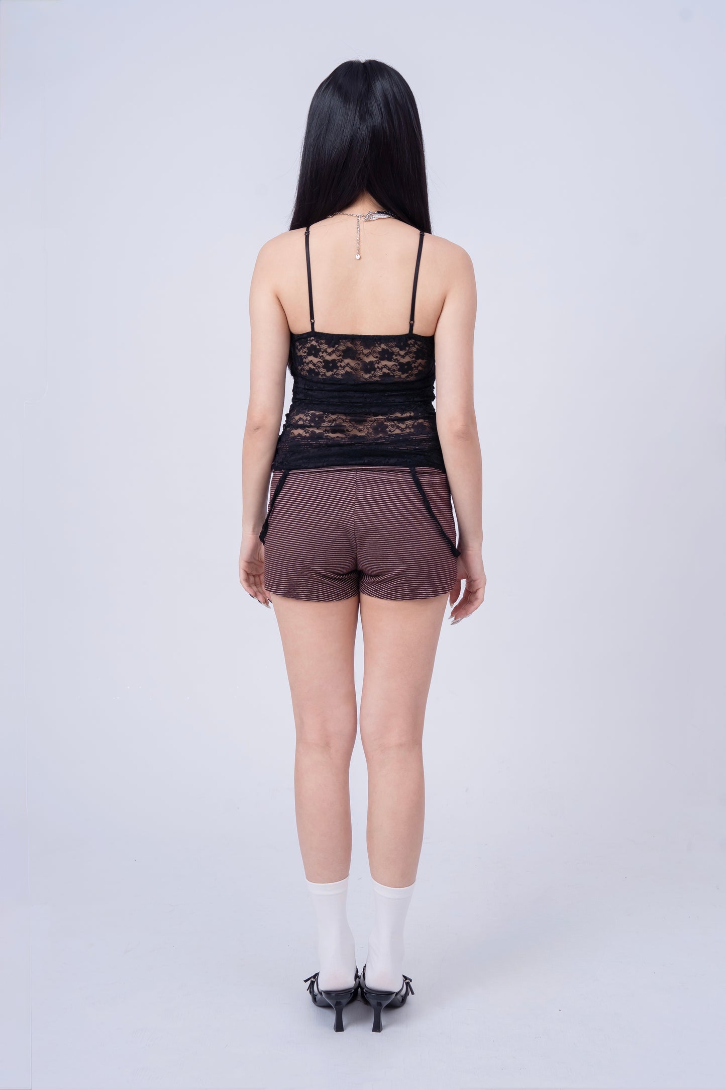 Mesh Lace Top - BLACK .