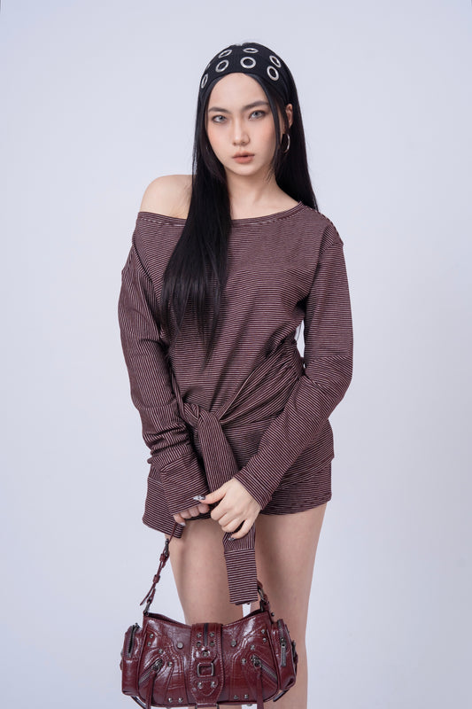 Striped Long Sleeve Top .