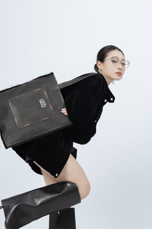 Leather Tote Bag .