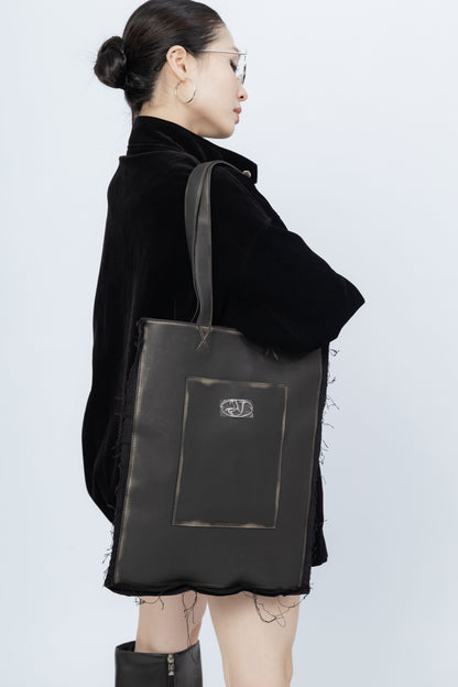 Leather Tote Bag .