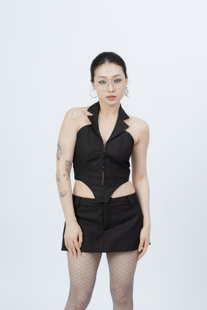 Backless Halter Top .